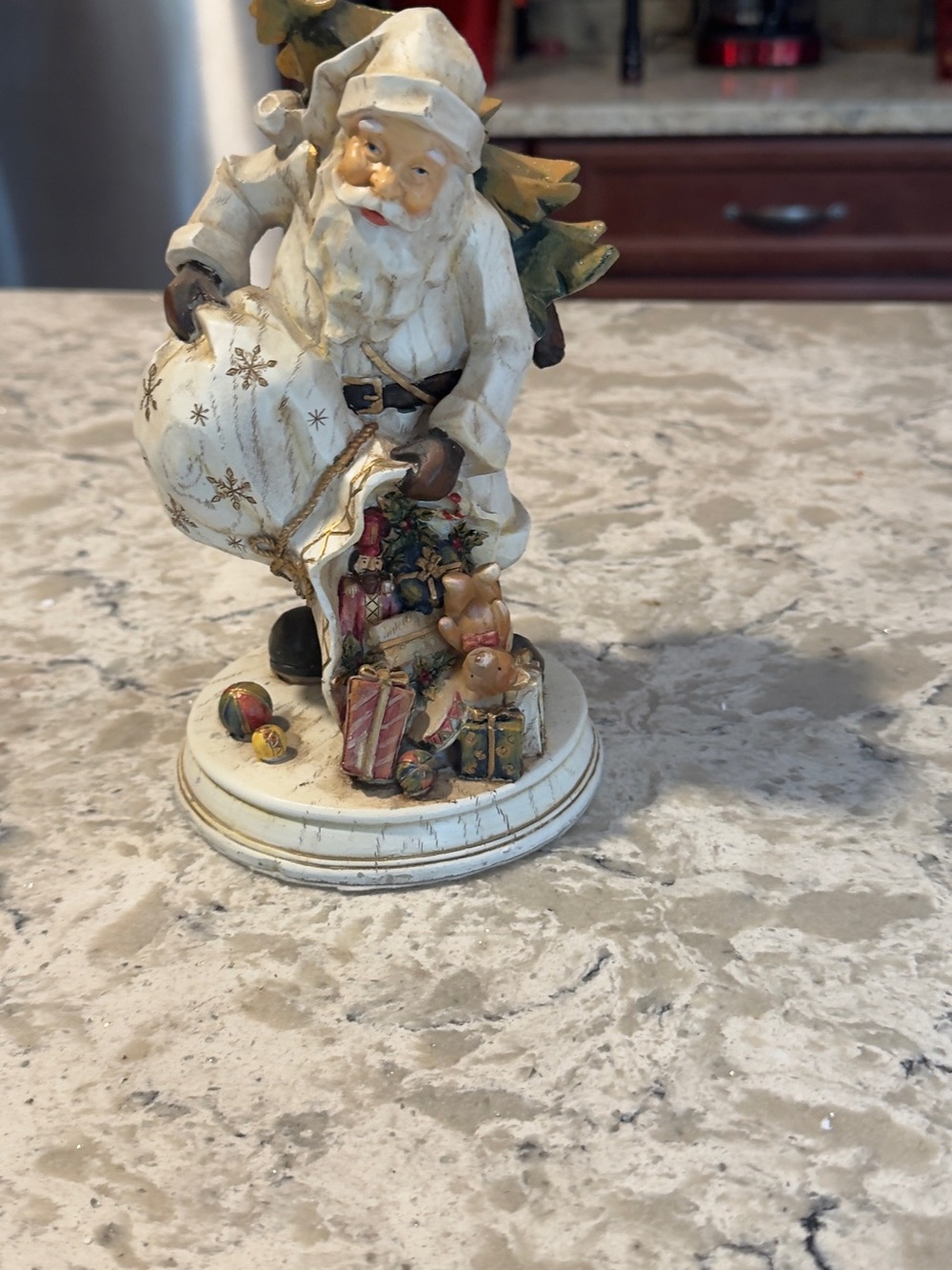 White Santa Figurine Holiday Decor